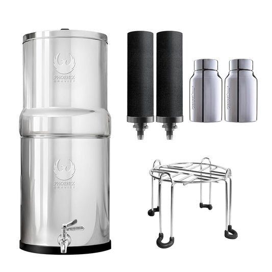 Zwaartekracht Waterfilter – Waterfiltersysteem – Drinkwaterfilter – Waterzuiveraar – Waterfilterkan – 6 Liter – 304 Roestvrij Staal