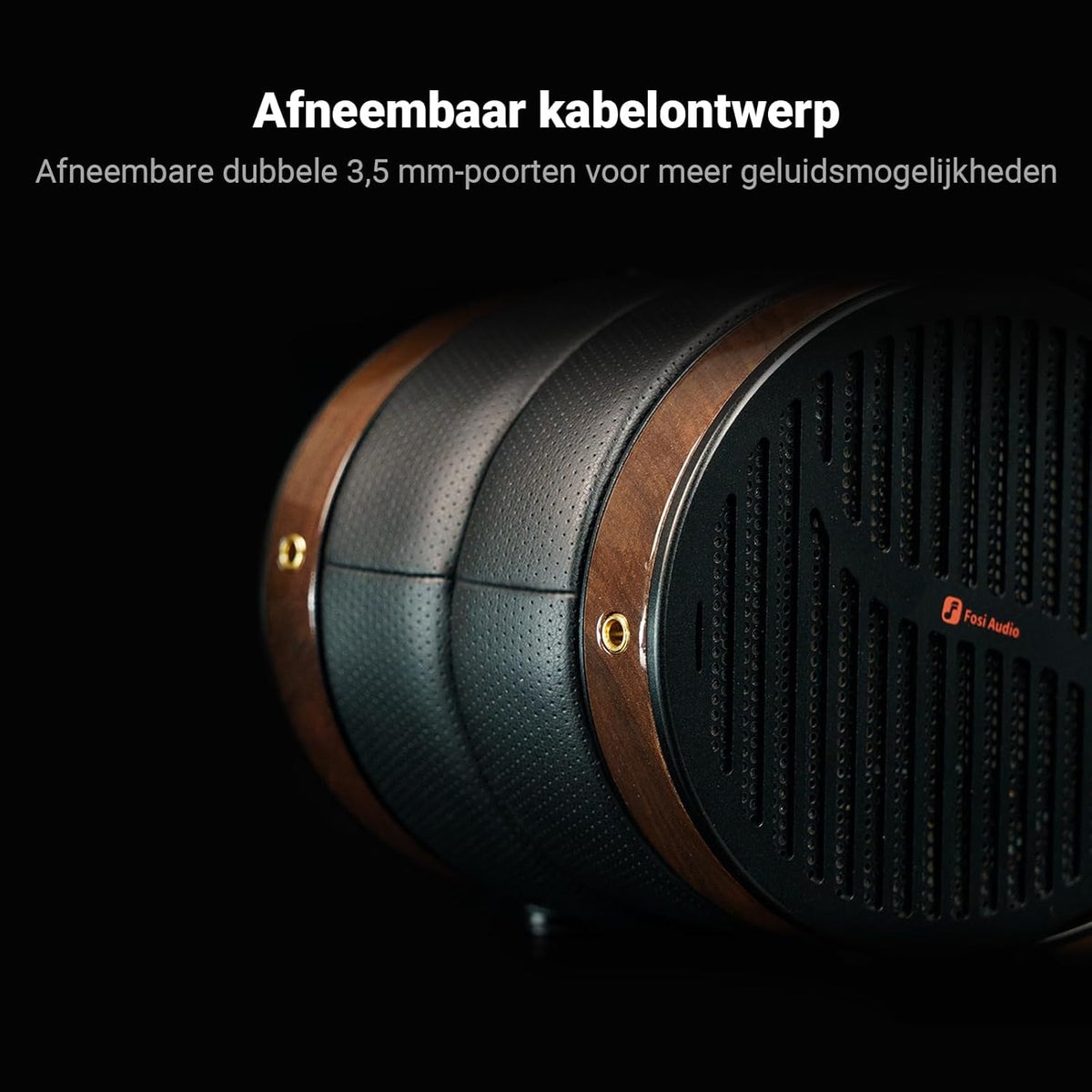 Fosi Audio i5 Open-back Planar Magnetische Hoofdtelefoon met 97 mm Ultragroot Diafragma, CNC-metaal en Walnotenhout, Audiophile Bedrade Studiohoofdtelefoon voor Apparaten met Meerdere Bronnen