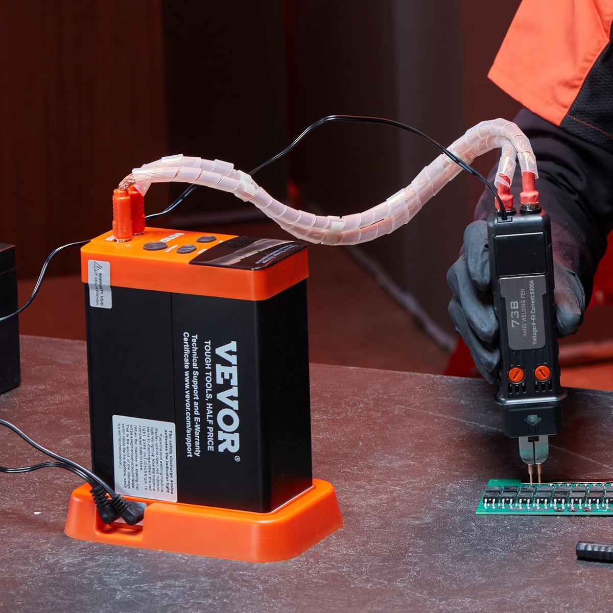 VEVOR Accupuntlasapparaat, 14,5 kW energieopslag met soldeerstift 73B, puntlassen 801D, 2 lasmodi voor zuiver nikkel van 0,1 – 0,3 mm, batterijen