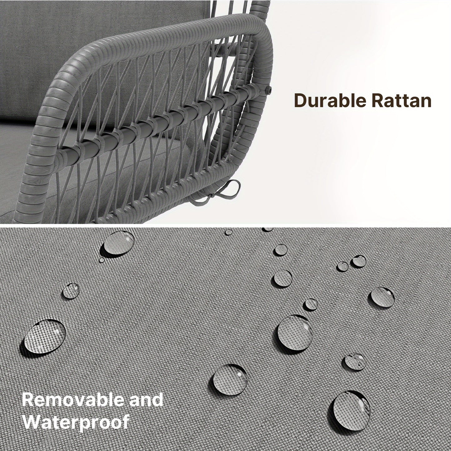 Tuinset – Buitenmeubilair – Bistroset – Loungeset – Balkonset – Weerbestendig Rattan & Metaal – Afneembare Kussens & Krasbestendige Coating