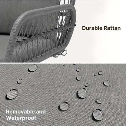 Tuinset – Buitenmeubilair – Bistroset – Loungeset – Balkonset – Weerbestendig Rattan & Metaal – Afneembare Kussens & Krasbestendige Coating
