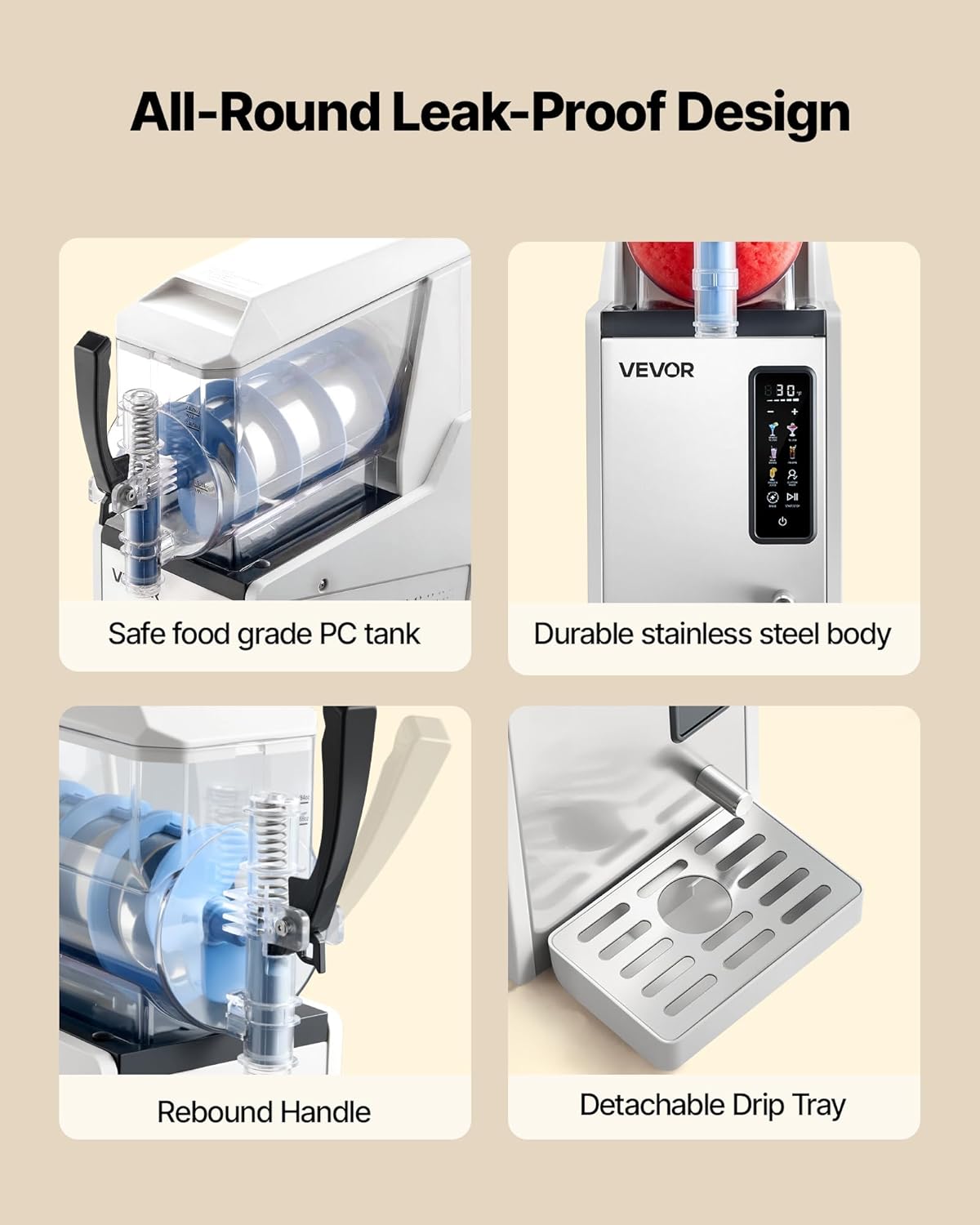 Slushmachine – Slushmaker – IJsdrankmachine – Milkshakemachine – Granitamachine – 3 Liter Enkele Tank – 350 W Met Zelfreinigende Functie