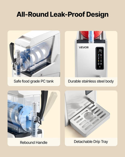 Slushmachine – Slushmaker – IJsdrankmachine – Milkshakemachine – Granitamachine – 3 Liter Enkele Tank – 350 W Met Zelfreinigende Functie