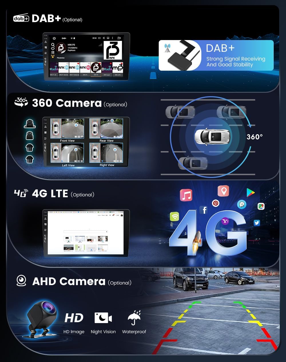 [4G + 64G] Dual DIN Android 15 autoradio voor Mazda 6 GJ Atenza 2012-2016 CarPlay, DSP, camera+MIC, stuurbediening, RDS, 4G, wifi, Dab, Bluetooth 5.0, 9 inch IPS-display