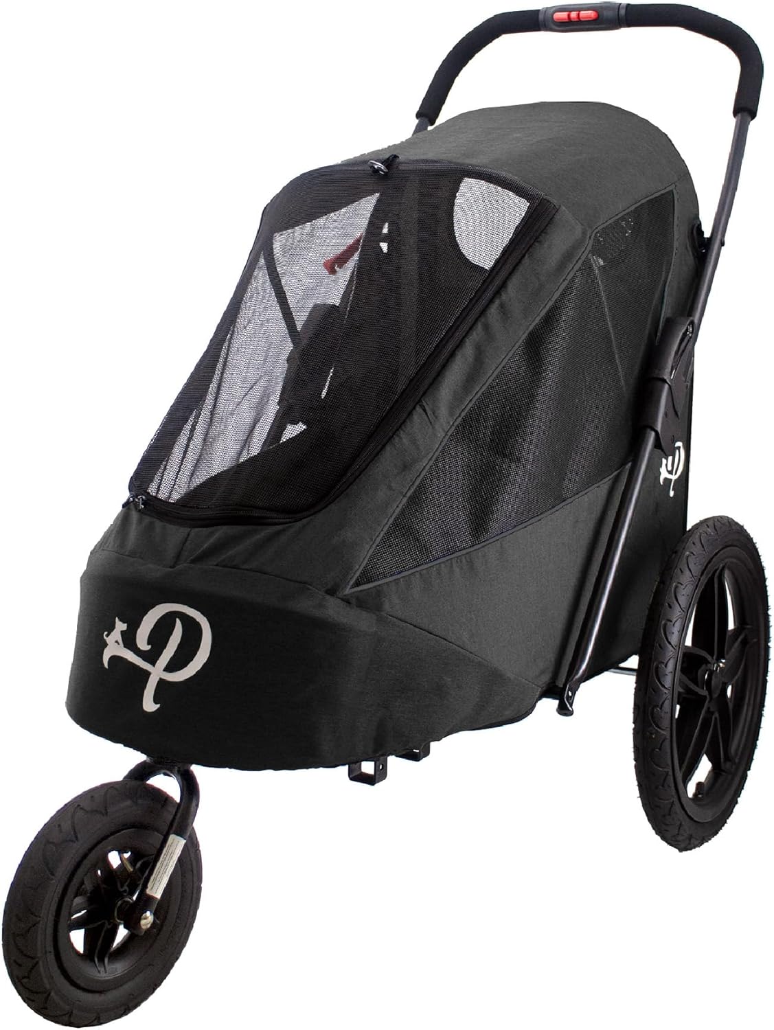 Breeze Black | Luxe hondenfietskar | groot formaat jogger | eenhandig opvouwbaar | luchtbanden | INCL regenhoes | bandenpomp | fietsadapter