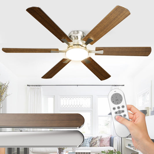 Plafondventilator met Verlichting en Afstandsbediening - 132 cm - Stil - Dimbaar Licht