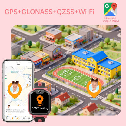 imoo Z1 Smartwatch voor kinderen met GPS, smartwatch voor kinderen met GPS en telefoon, kindersmartwatch met langdurige video en telefoonoproep, IPX8 waterdicht, roze