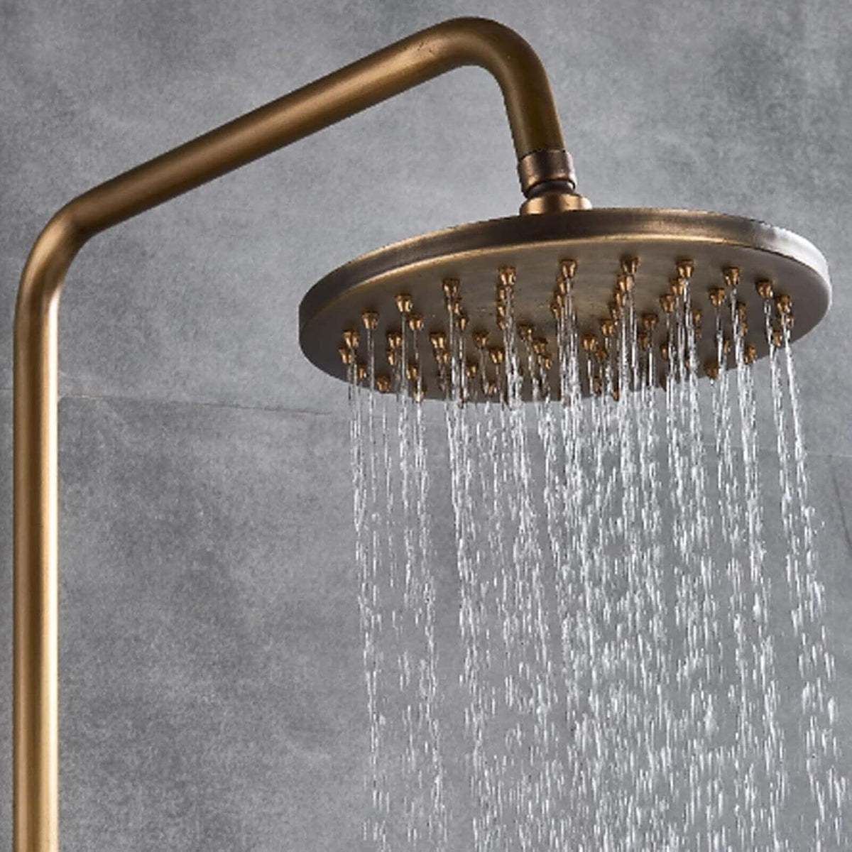 Retro Douchekraan – Douchekraanset – Regendouche – Handdouche – Douchekolom – Antiek Messing – Verstelbare Hoogte 75-120 CM – Keramische Ventielen