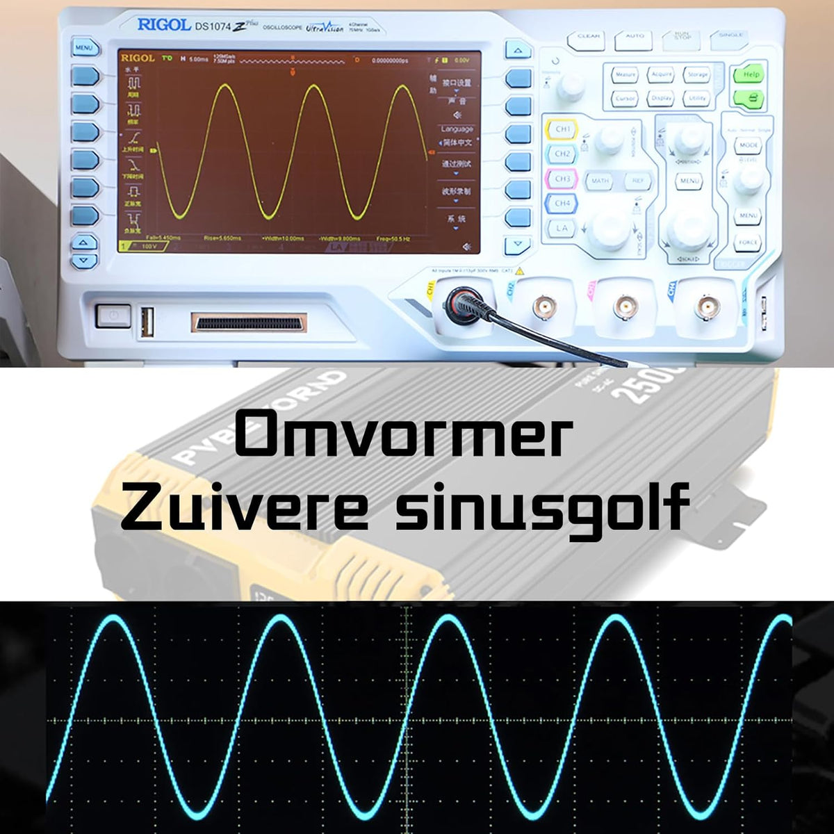 Omvormer 12V naar 230V Zuivere Sinus 2500W/5000W Spanningsomvormer 12V 230V Met een externe LCD-controller, geschikt voor campers en elektrische installaties in huis