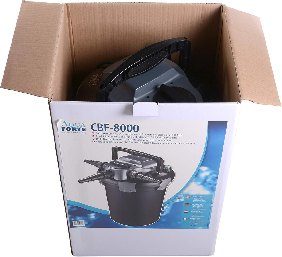 AquaForte CBF-8000 drukfilter, zwart, 34 x 34 x 53 cm, SG524