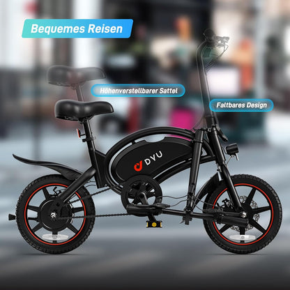 <font dir="auto" style="vertical-align: inherit;"><font dir="auto" style="vertical-align: inherit;">        DYU D3S E-bike, folding bike, 14 inch, electric bicycle, 25 km/h top speed, 40 km range, disc brakes, foldable, for youth and adults       </font><