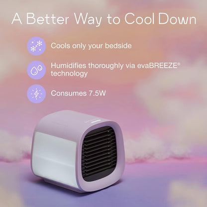 Koelventilator voor bureau en camping, draagbare airconditioning voor auto, tentkooler, mini-moeraskoeler, persoonlijke Evachill, lavanda
