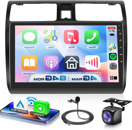 4G+64G Car Radio Android 15 for Suzuki Swift 2005-2010, 10.1 Inch HD Touch Screen Car Radio with Wireless Carplay Android Car GPS Wi-Fi USB Bluetooth 5.0 FM RDS Radio Rear View Camera - QUORE