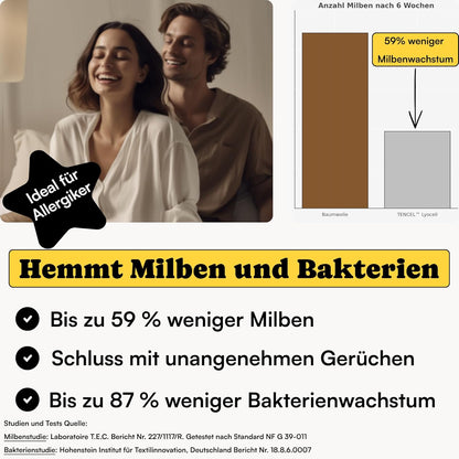 Tencel Beddengoed 200x200 Grijs Lichtgrijs + 80x80 cm | 100% Lyocell | bijzonder zacht hoogwaardig | Ritssluiting | Oeko-Tex | geschikt voor allergieën | Ademend tegen zweet