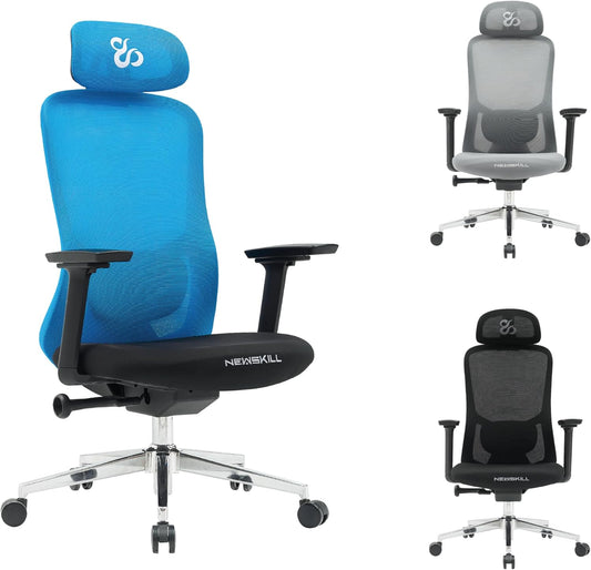 NEWSKILL Nue ergonomische gamingstoel, zwart, blauw