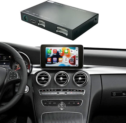 Ninetom Draadloze Carplay Retrofit Kit Decoder voor 2015-2018 Mercedes Benz C GLC CLA GLA Klasse W205 met NTG5.0 Systeem, Ondersteunt Android Auto, Mirrorlink, Achteruitrijcamera