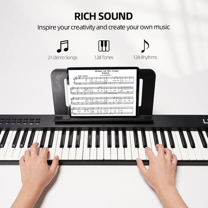 Opvouwbaar Keyboard 88 Toetsen – Piano Keyboard – Elektrische Piano – Digitale Piano – Vouwpiano – 88 Semi-Gewogen, Aanraakgevoelige Toetsen – Bluetooth & USB MIDI
