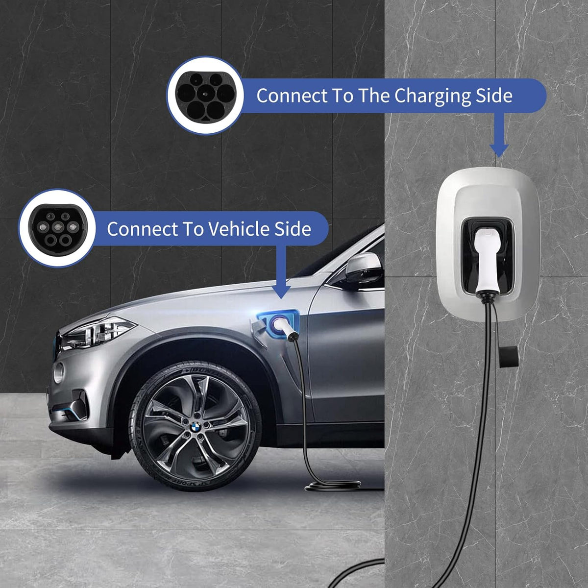 Type 2 EV evolutiekabelkabel evolutie voor PHEV ET Hybrid | 5m | 32A | 7.2KW | Type 2 Laadkabel compatibel met model S/3/X/Y, ID.3, E-Up, Ioniq 5, E- TRON, EQC, KONA, ZOE