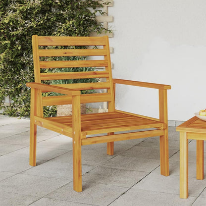 Garden Chair Set of 2 66.5 x 65 x 81 cm Solid Wood Acacia Wood Armchair Lounge Chair Chair for Bedroom - QUORE