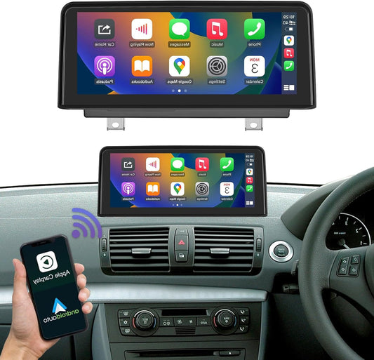 Road Top Wireless Carplay Android Car, 10.25 Inch Car Stereo Receiver for BMW 1er E81/E82/E87/E88 2004-2008 Year with CCC System, 1920 * 720 Car Touch Screen Multimedia Radio Receiver - QUORE