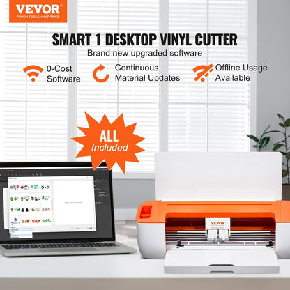 VEVOR Vinylsnijder, snijplotter met Bluetooth-connectiviteit, compatibel met iOS, Android, Windows en Mac, massieve ontwerpen inbegrepen, voor het maken van gepersonaliseerde kaarten, woondecoratie