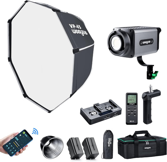 60 W LED-continu lichtset – Videolamp – Fotolamp – Studiolamp – Studioverlichting – Dimbaar Bi-Color 2800 K tot 8500 K – Octagon Softbox 45 x 30 cm
