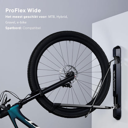 Fietsenrek – Fietsrek – Fietsbeugel – Fietsenhouder – Wandgemonteerd Fietsenrek – Voor Mountainbike, E-MTB, Gravelbike En Fietsen Met Spatborden – Belastbaar Tot 55 Kg – Voor Banden Tot 2,8 Inch
