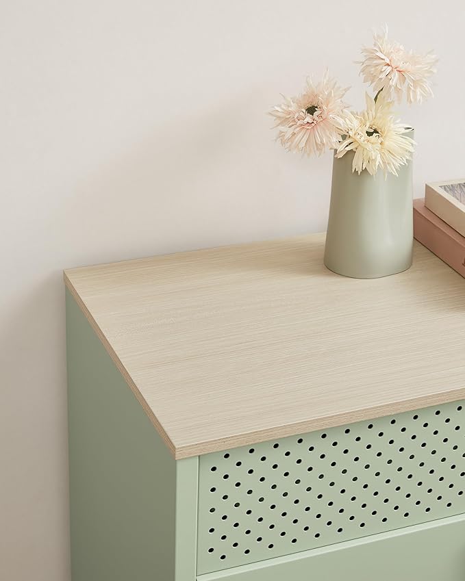 Kast - Dressoir - Archiefkast - Kantoorkast - Opbergruimte - 80 cm x 40 cm x 76 cm - Groen - QUORE