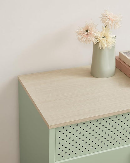 Kast - Dressoir - Archiefkast - Kantoorkast - Opbergruimte - 80 cm x 40 cm x 76 cm - Groen - QUORE