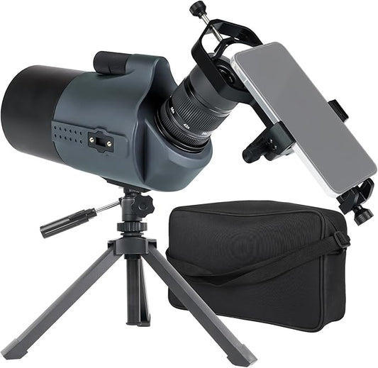 Svbony SV41Pro Mak Spotting Scope with Tripod With SV214Pro Smartphone Adapter, 28-84X80 FMC Focus on Double Speed,1.25" Detachable Eyepiece,Waterproof for Bird Watching Archery Stargazing - QUORE