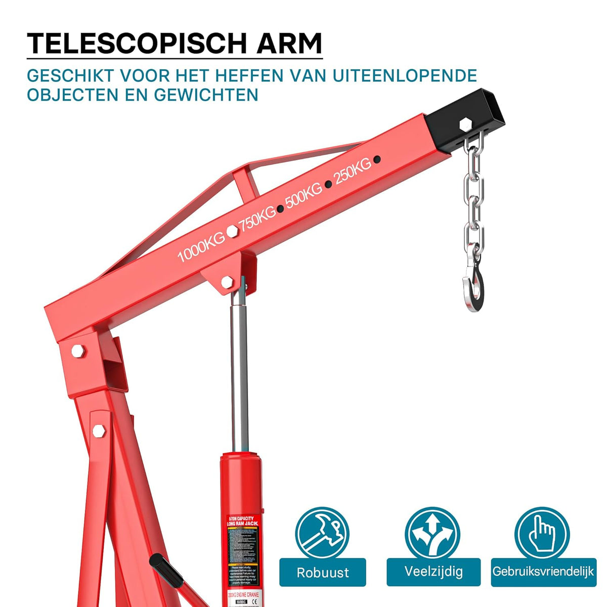 Workshop crane for loads up to 1000 kg collapsible crane arm 857-1135 mm motor block valve motor crane