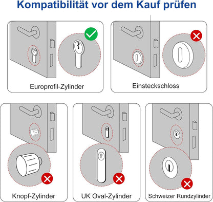 WELOCK U81 Deurslot, vingerafdruk, elektronisch deurslot, code met RFID-kaart, app, wifi, vingerafdrukslot, huisdeur, IP65, slim slotcilinder voor deuren van 60-115 mm, Smart Lock