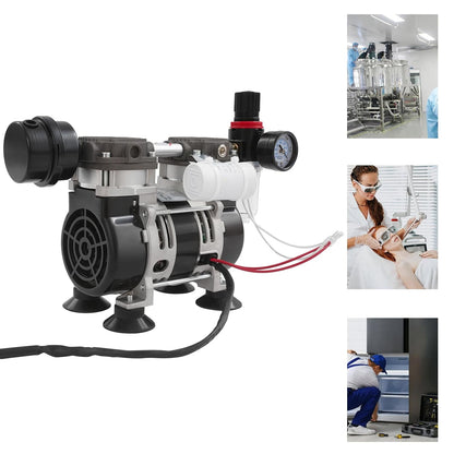 Vacuümpomp – Olievrije Pomp – Compressorpomp – Elektrische Vacuümpomp – Medische Vacuümpomp – Compacte Aluminium Behuizing – Stil Geluid 56 dB