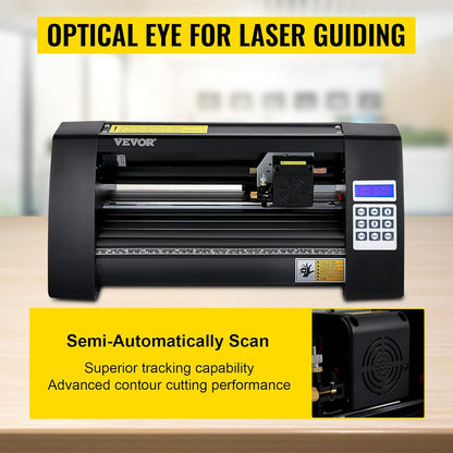 Vinylsnijplotter – Snijplotter – Plottersnijder – Vinylsnijmachine – Stickerplotter – Semi-automatisch met optisch oog voor contoursnijden – 375 mm snijbreedte met LED-display