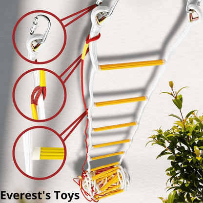 Brandladder voor 4 verdiepingen appartement | reddingsladder 4e verdieping huis 10 m | Veilige valbeveiliging incl | reddingsladders/ontsnappingstouwladder 10m