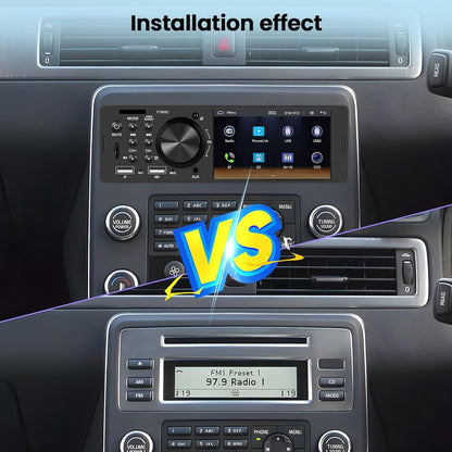 Hikity 1 DIN autoradio met 4 inch IPS touchscreen, bekabeld Carplay en Android, Bluetooth 5.1, Mirror Link, FM RDS EQ, 2USB, AUX, TF Card, MIC, achteruitrijcamera