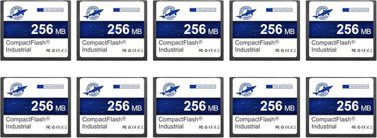 Dogfish Compact Flash geheugenkaart, 256 MB, 10 stuks, industriële CF Card type I voor industriële apparaten, CNC-machines, ingebedde systemen en oude camera's