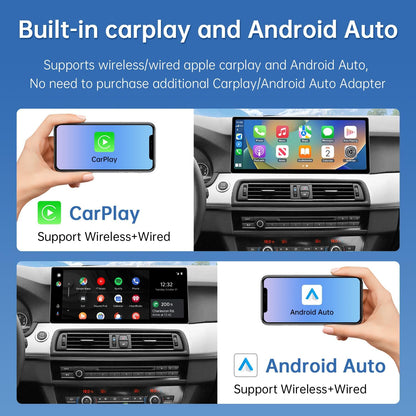 CarPlay Autoradio – Inbouwscherm – Multimedia Systeem – Touchscreen Radio – Draadloze Verbinding – 12,3 Inch IPS Display – Compatibel met CarPlay, Android Auto & MirrorLink