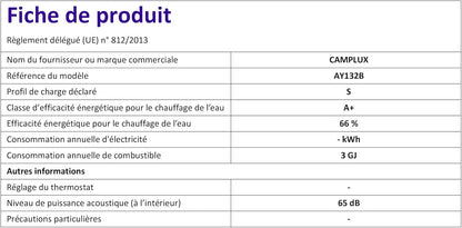 CAMPLUX AY132B 5 L/min Gas Boiler met Verstelbare Handgreep voor Buitendouche/Campers, Butaan (28-30mbar)/ Propaan (37 mbar)