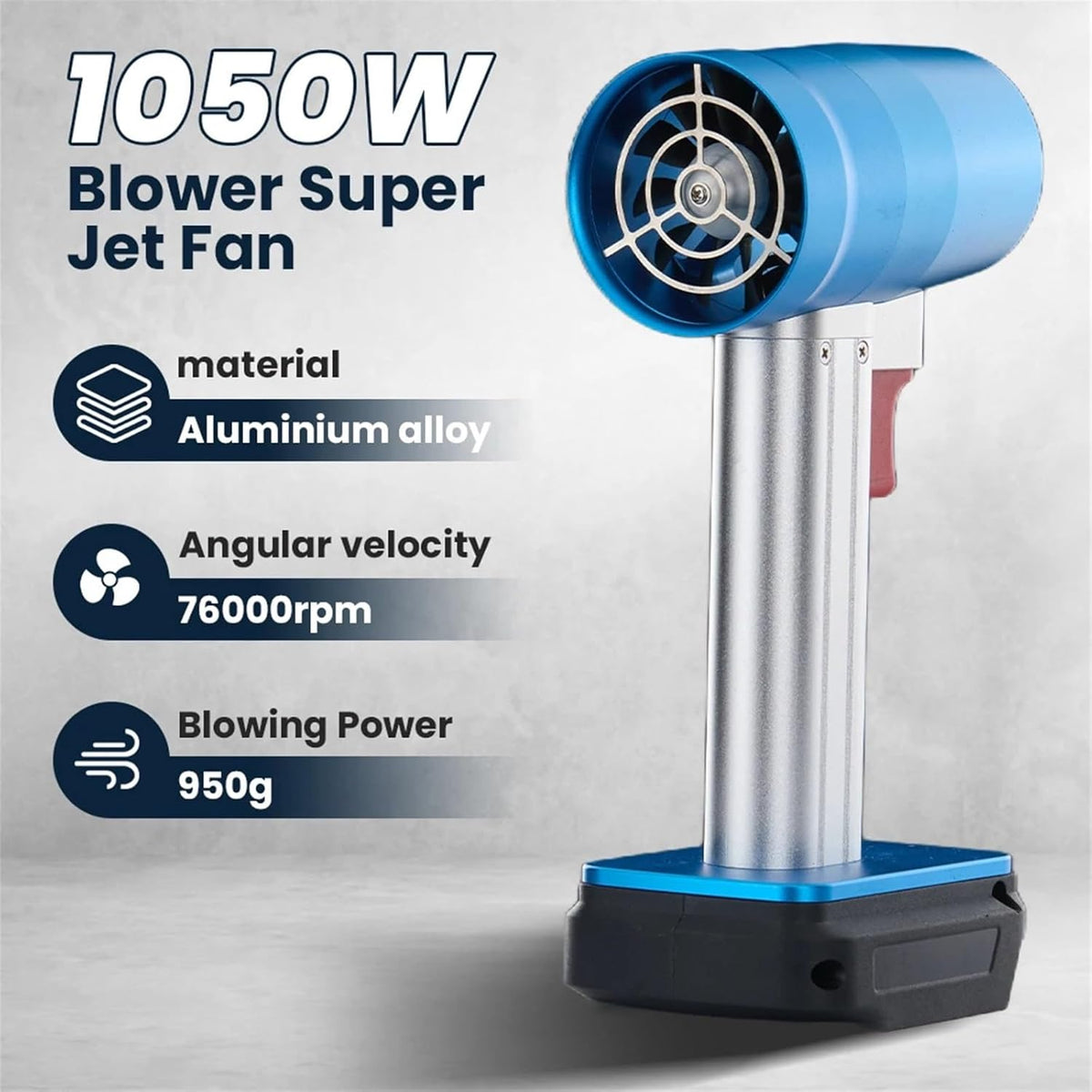 Turbo Jet Ventilator – Draagbare Ventilator – Luchtblazer – Brushless Motor Ventilator – Compacte Ventilator – Sterke Luchtstroom – Aluminium Behuizing
