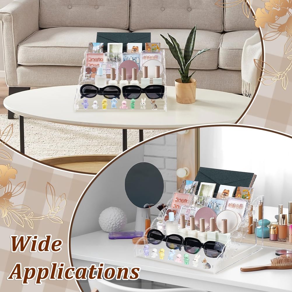 Acryl Displaystandaard – Displayhouder – Kaartenhouder – Pinnenhouder – Stickerhouder – Set van 2 – 7-Laags – Transparant Acryl
