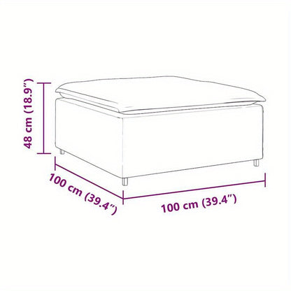Voetbank – Poef – Hocker – Zithocker – Zitbank – Modular – Lichtgeel – 100x100x48 cm – Comfortabele Afmetingen – Onderhoudsvriendelijke Stof