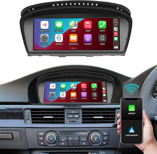 Ninetom 8.8 Inch Car Radio Compatible for BMW 3/5 Series E60 E61 E90 E91 E92 2010-2012 with CIC System Touch Screen, Support CarPlay/Android Auto/Mirrorlink/Navigation, Upgrade Car Stereo - QUORE