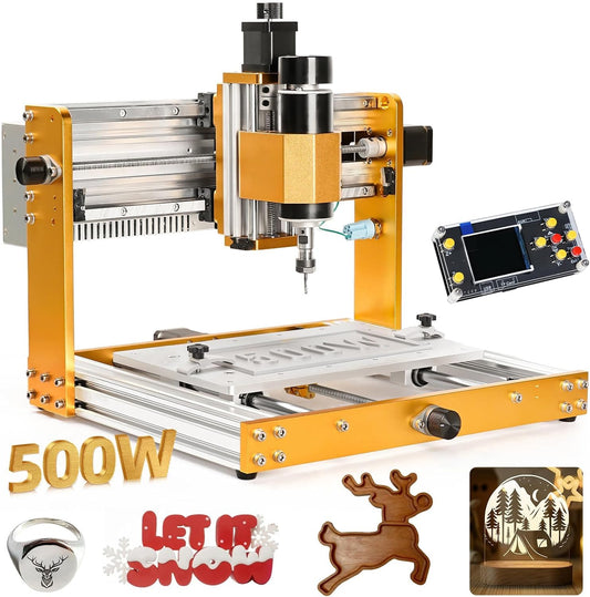 Lunyee 3018 Pro Ultra CNC-freesmachine 500W volledig metalen freesmachine Verbeterde 3-assige graveermachine Eindschakelaar en noodstop met GRBL offline besturing voor metaal, hout, acryl PCB MDF