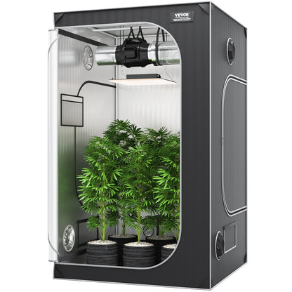 Kweektent – Growtent – Growbox – Kweekkast – Binnenkweek – 48x48x80 inch – 2000D Oxford Stof – 100% Reflecterend Mylar Uiterlijk