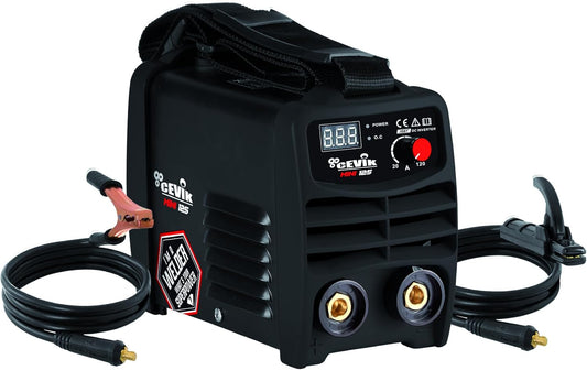 CEVIK PRO CE-MINI125 - Mini Lasser Inverter MMA met masker en elektrodehouder – 120 A 40% 230 V – elektroden tot 3,25 mm – digitaal display – generator OK – draagbaar