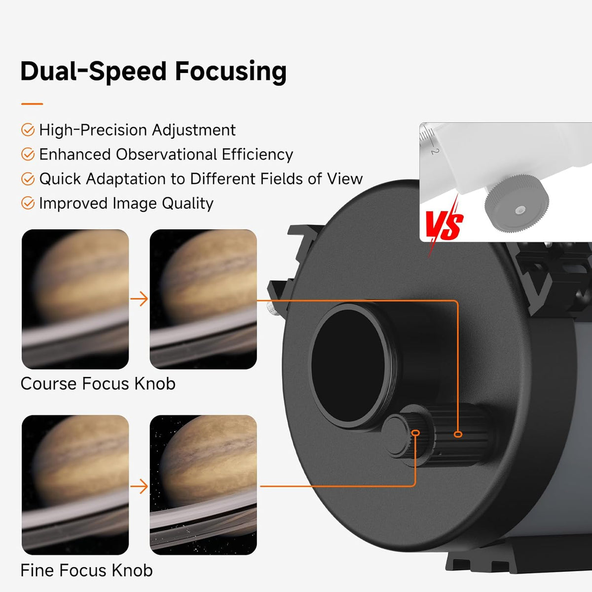Svbony MK127 Adult Telescope, 127mm Aperture f/11.8 Telescope for Astronomy, Maksutov Cassegrain OTA, Dual-Speed Focus Catadioptric OTA for Visual Astronomy and Planetary - QUORE