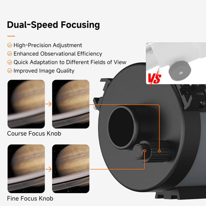Svbony MK127 Adult Telescope, 127mm Aperture f/11.8 Telescope for Astronomy, Maksutov Cassegrain OTA, Dual-Speed Focus Catadioptric OTA for Visual Astronomy and Planetary - QUORE