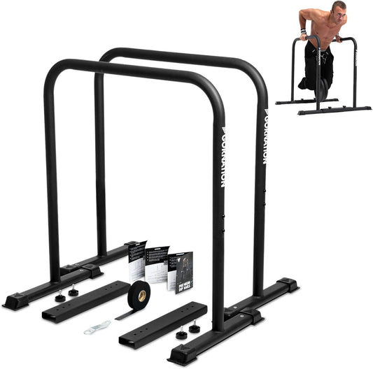 GORNATION Premium Dip Bars, Calisthenics & Fitness Training Equipment met Verstelbare & Anti-Slip Voeten, Ideaal voor Home en Outdoor Workouts