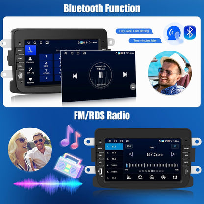 Android 15 Autoradio – 7 Inch Touchscreen – Draadloze CarPlay – Android Auto – GPS Navigatie – Bluetooth 5.0 – Inclusief Achteruitrijcamera – 64 GB Opslag